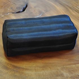 Small elongated Thai satin pillow black
