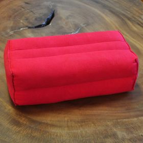 Small elongated Thai cotton pillow red