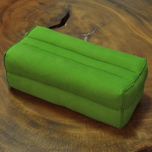 Small elongated Thai cotton pillow green