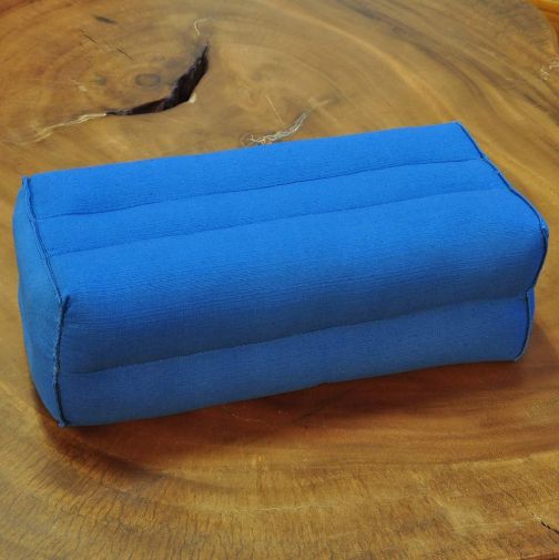 Small elongated Thai cotton pillow dark blue
