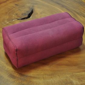 Small elongated Thai cotton pillow dark red