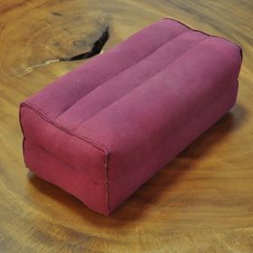 Small elongated Thai cotton pillow dark red