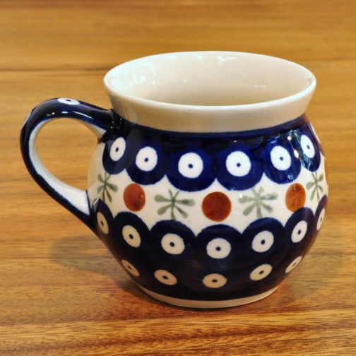 Bunzlau ceramic cup bulbous round 0.22 liter decor 41