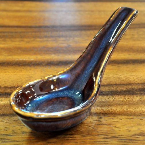Thai ceramic spoon violet blue