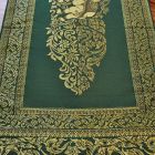 Table runner fabric tablecloth tassels green gold elephant 23x200cm