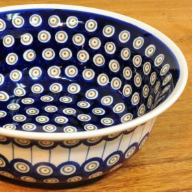 Bunzlau ceramic medium salad bowl 24.6x9.3cm decor 8
