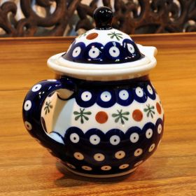 Bunzlau Keramik runde Teekanne ohne Sieb 0,3 Liter Dekor 41