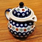 Bunzlau Keramik runde Teekanne ohne Sieb 0,3 Liter Dekor 41