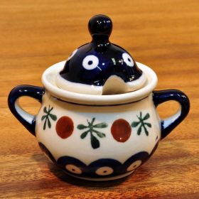 Bunzlau ceramic small sugar bowl with handle 0.05 liter...