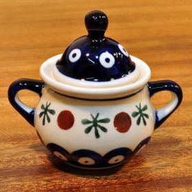 Bunzlau ceramic small sugar bowl with handle 0.05 liter decor 41