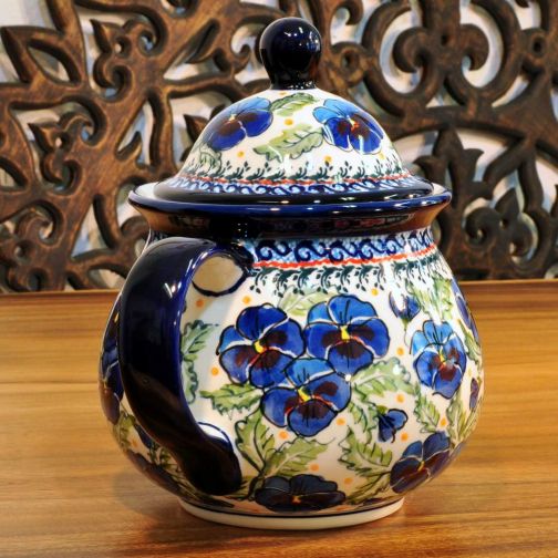 Bunzlau Keramik Teekanne 1,7 Liter Blumen Künstler Dekor 277AR
