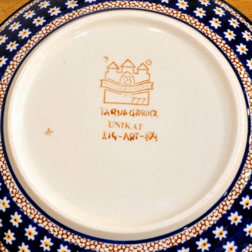 Bunzlau Polish ceramics breakfast plate 19,5x2,4cm art-decor bottom 104AR