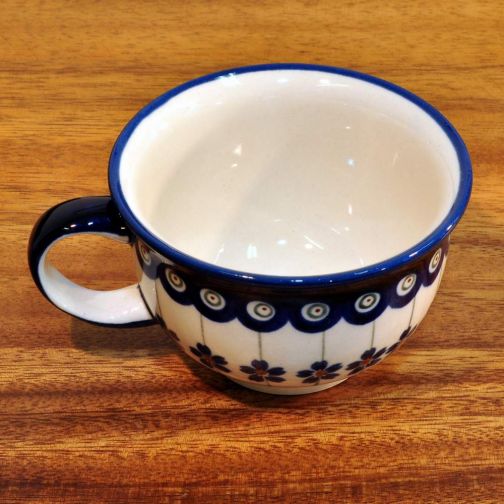 Bunzlau ceramic coffee cup with saucer 0,22 liter decor 166A