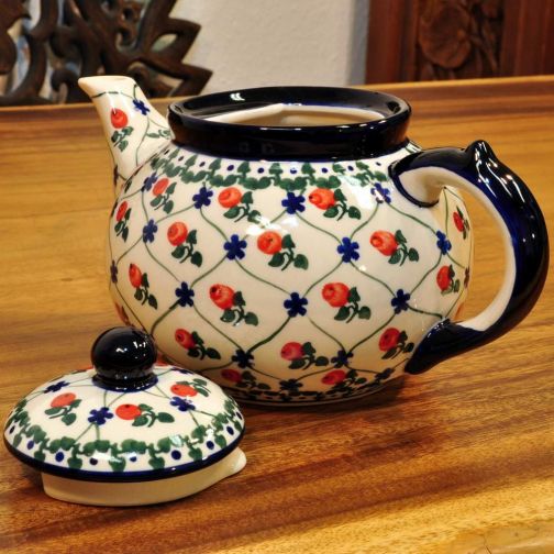Bunzlau Keramik Teekanne Millena 1,25 Liter im Dekor 063R
