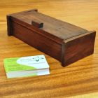 Vintage solid cigar box box teak 22cm dark