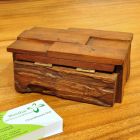 Business cards box solid box stand teak