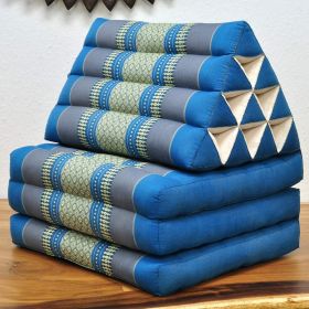 Thai triangle cushion blossoms blue grey 3 mats size L