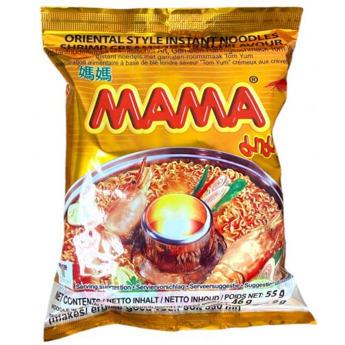 Mama Instantnudelsuppe 1 Karton Shrimp Tom Yum Sahnig