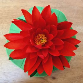 Flowers artificial flowers lotus water lily, middle 13cm red