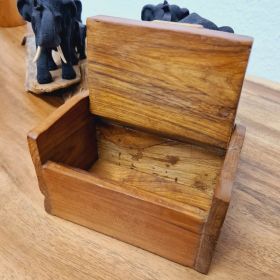 Vintage Kiste Box Teak Holz massiv
