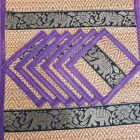 Placemat raffia fabric 35x27cm 12-pcs purple