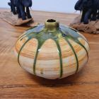 Vase ceramic design eye-catching 16x13cm beige green