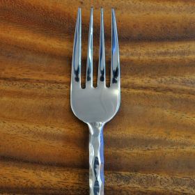 Appetizer fork stainless steel hammered design