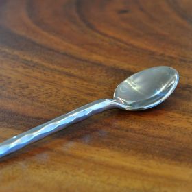 Dessert spoon large stainless steel hammered design