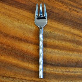 Dessert fork large stainless steel hammered design