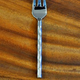 Dessert fork large stainless steel hammered design