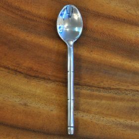 Dessert spoon large stainless steel bamboo design