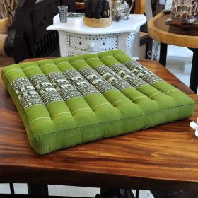 Pillow Thai seat cushion elephant green 50x50cm