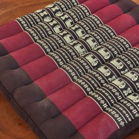 Pillows, Thai seat cushion, meditation, elephant, wine red, 50x50cm