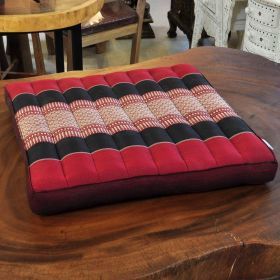 Pillows Thai seat cushion flowers red-black 50x50cm