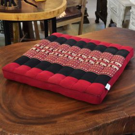 Pillows Thai seat cushion meditation elephants red-black 50x50cm