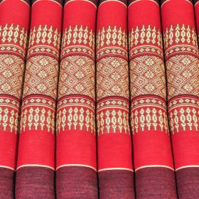 Kissen Thai Sitzkissen Matte Blüten Rot 35x35cm ohne Band