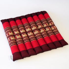 Thai Seat Cushion Mat Elephants Red 35x35cm without retaining cord