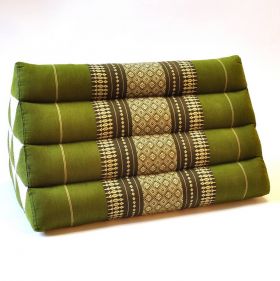Pillow Thai triangle cushion flowers green 50x35x30cm