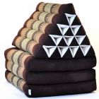 Pillows Thai triangle cushion flowers brown 3 mats