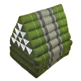Cushions Thai triangle cushion flowers green 3 mats