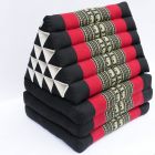 Pillow Thai triangle cushion elephants black-red 3 mats