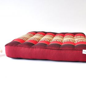 Pillow Thai cushion meditation flowers red 36x36x6cm