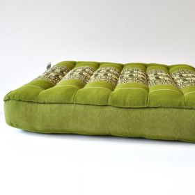 Thai pillow seat cushion meditation green elephant 36x36x6cm
