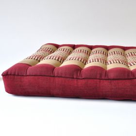 Pillow Thai seat cushion meditation flowers burgundy 36x36x6cm
