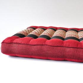 Pillow Thai seat cushion meditation red black flowers 36x36x6cm