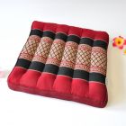 Pillow Thai seat cushion meditation red black flowers 36x36x6cm