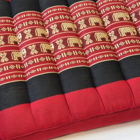 Kissen Thai Sitzkissen Elefanten rot-schwarz 36x36cm