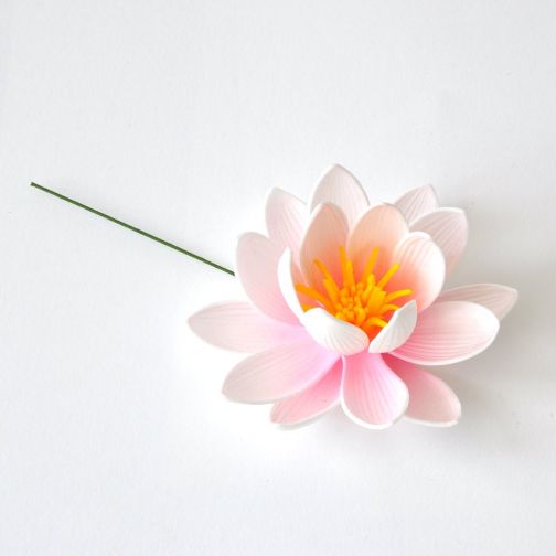 Wasserlilie Blüte Lotus Kunstblume Weiß 8cm