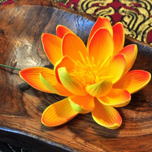 Water lily Lotus artificial flower orange 8cm