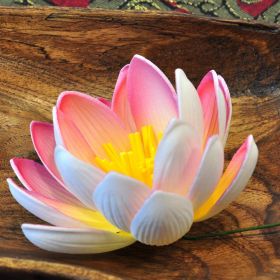 Water lily Lotus artificial flower pink yellow 8cm